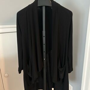 Black Open Front Cardigan